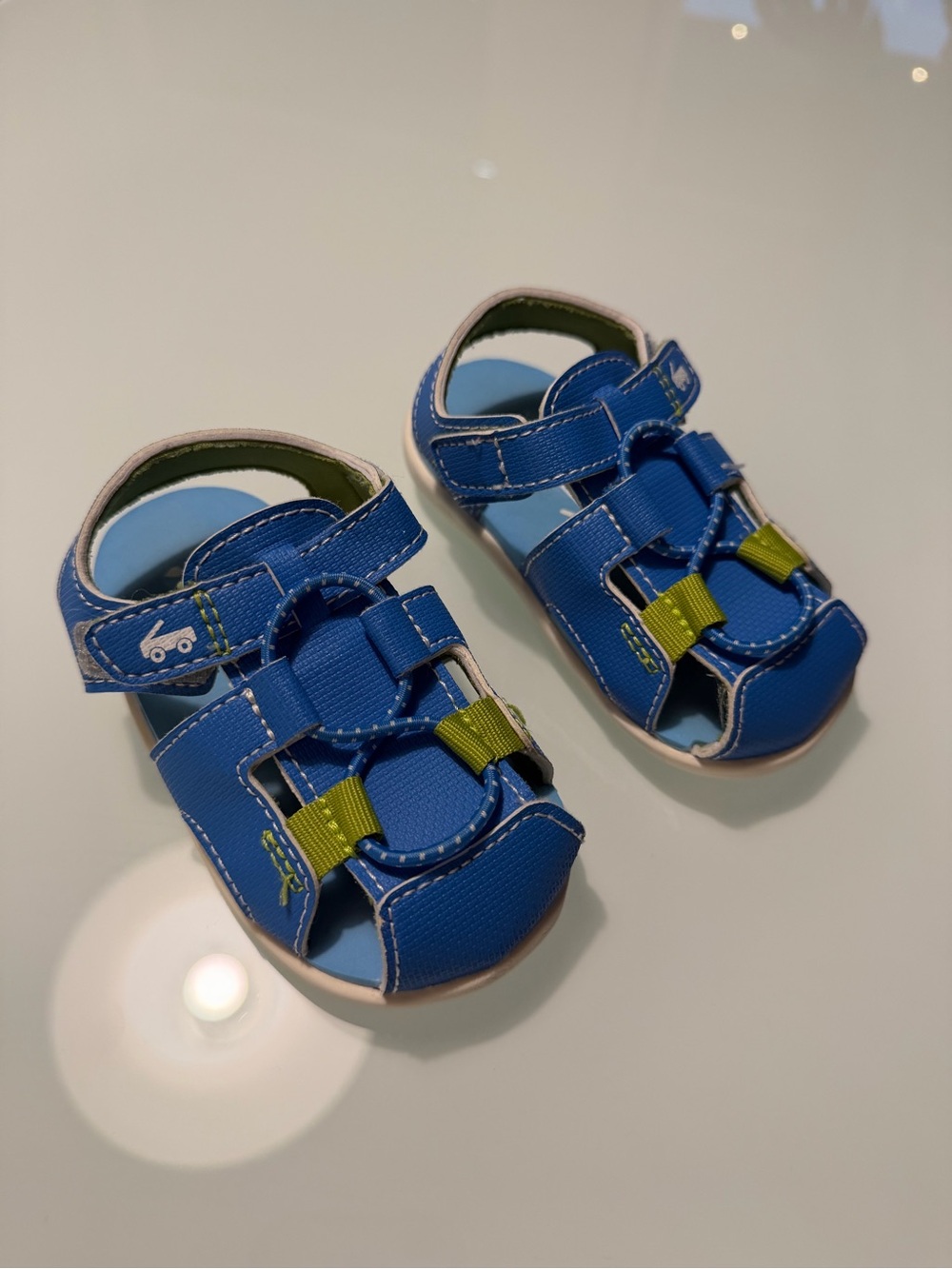See Kai Run Blue and Lime Toddler Sandals